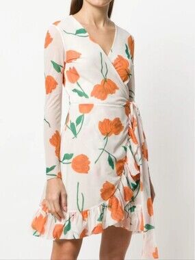Ganni Tilden Mesh Wrap Dress 38/6 S-M